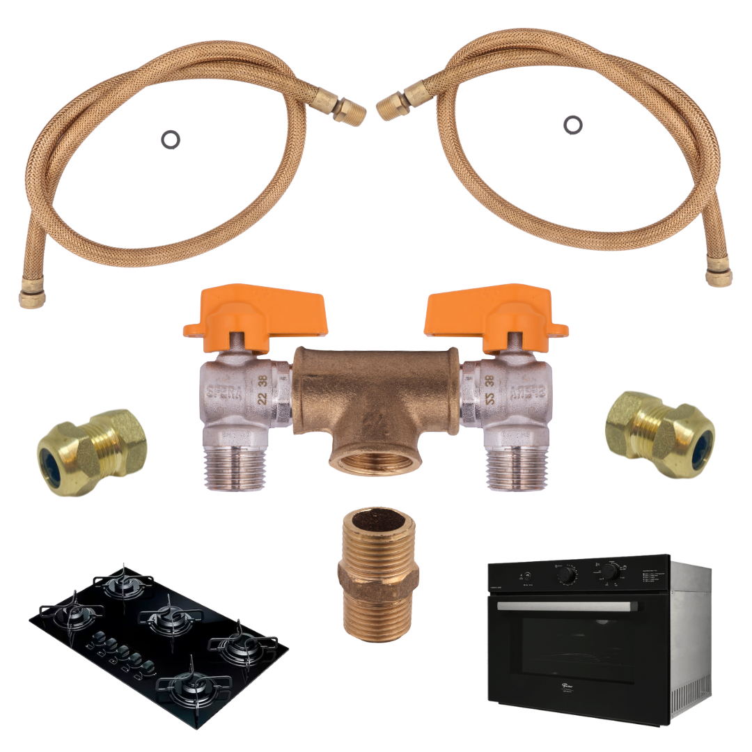 KIT DUPLO GÁS ENCANADO GLP P/ COOKTOP FOG...