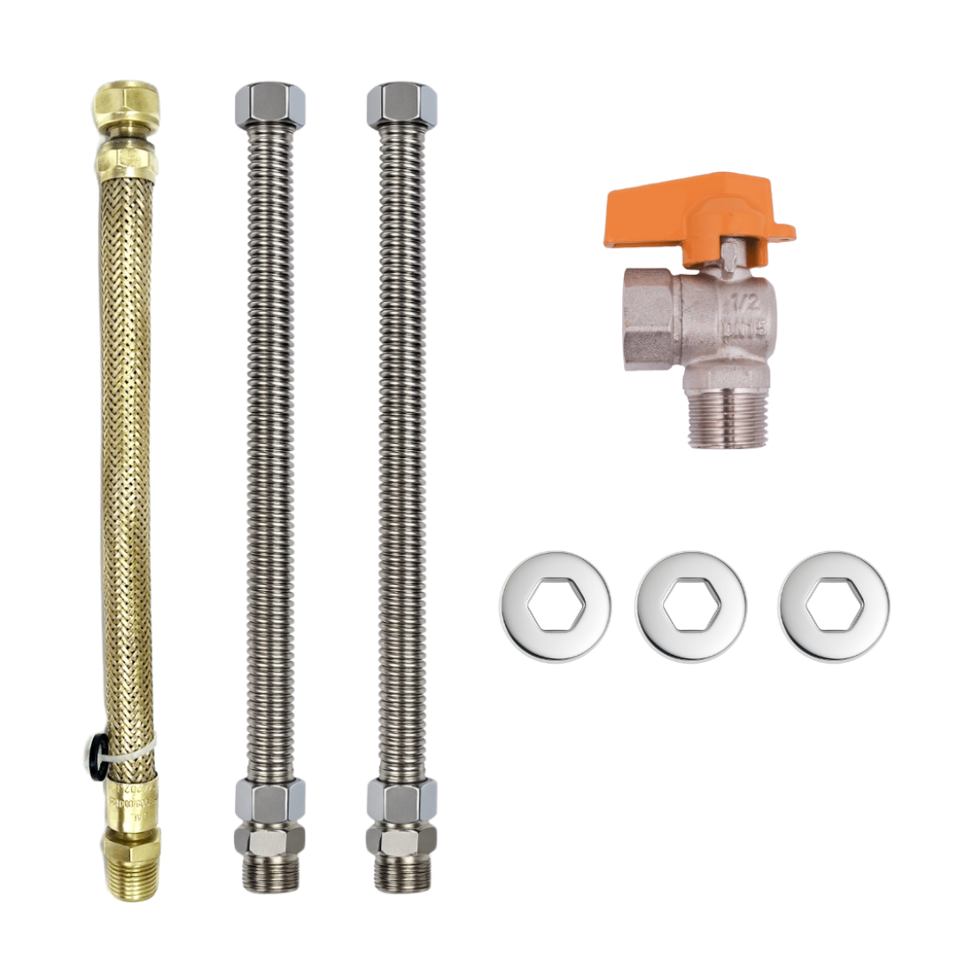 Kit Instalação Aquecedor Gás 40cm 1/2x1/2 Rinnai Komeco